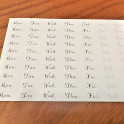 　曜日シール　略字　英字　A6シート×４枚 2枚目の画像