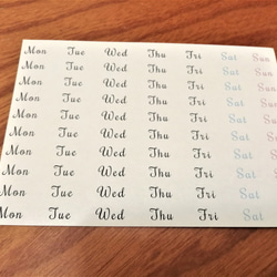 　曜日シール　略字　英字　A6シート×４枚 7枚目の画像