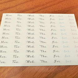 　曜日シール　略字　英字　A6シート×４枚 4枚目の画像