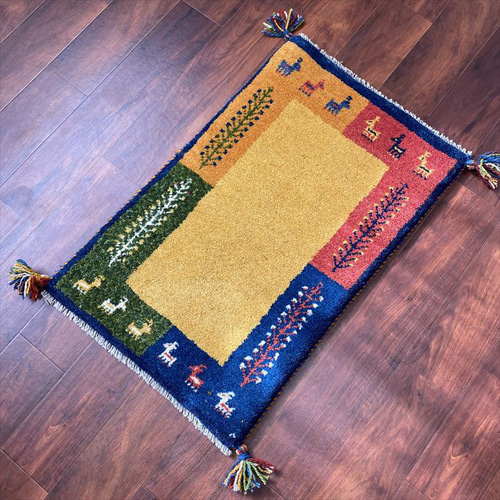 ギャッベ ペルシャ絨毯 120x80cm ギャベ 玄関マット 手織り ラグ 絨毯 サヤンサヤン ギャッベ ギャベ 玄関マット ペルシャ イラン 約