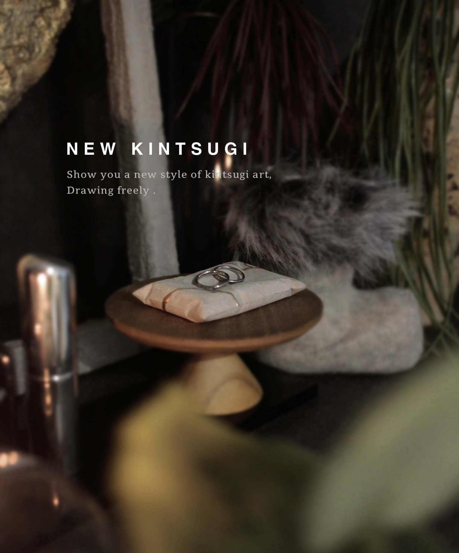 【クッション型】挙式後の日常に寄り添う リングピローver. 金継ぎセメント 「座but-on(さぶとん)」