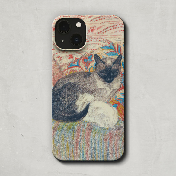 スマホケース / アレクサンドル スタンラン「猫 と 子猫」 iPhone 全機種対応 アート かわいい 絵画 個性的 1枚目の画像