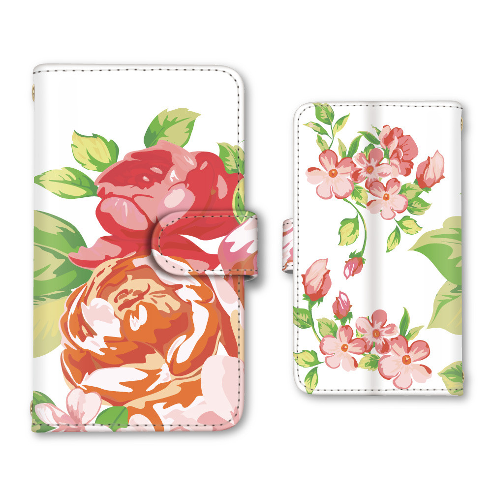 花 花柄 バラ スマホケース 手帳型ケース iPhoneケース 携帯