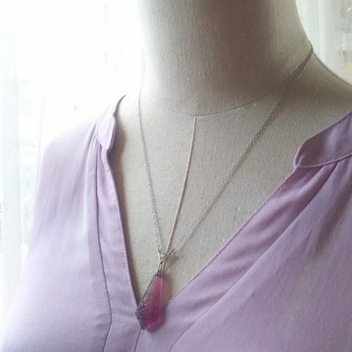 ヴィンテージ Grape-Froral-Pendant（32×15㎜）アールデコ ネックレス