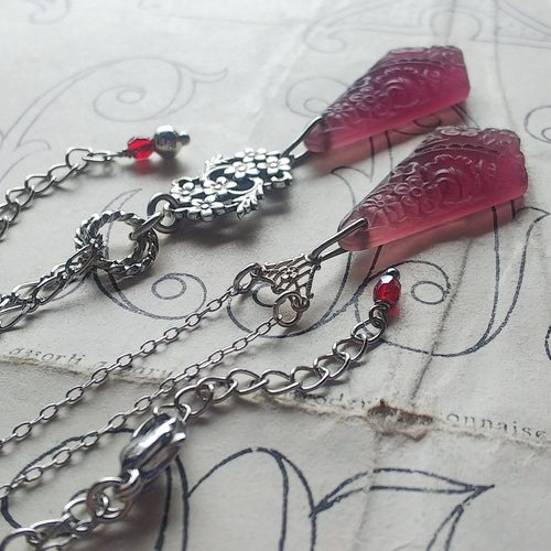 ヴィンテージ Grape-Froral-Pendant（32×15㎜）アールデコ ネックレス