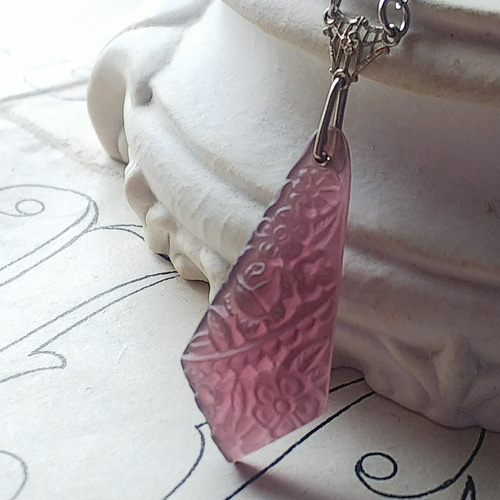 ヴィンテージ Grape-Froral-Pendant（32×15㎜）アールデコ ネックレス 