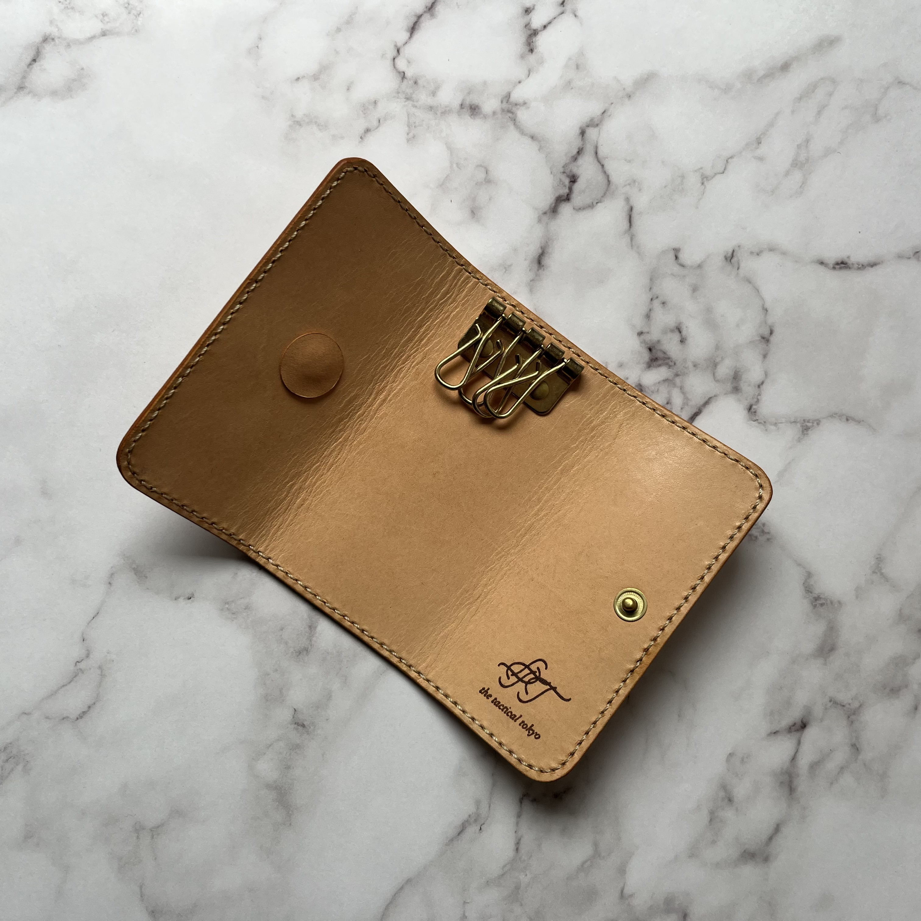 【国産本革】キーケース キャメル