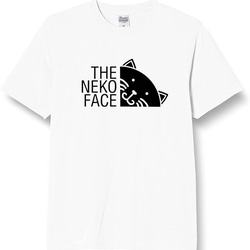 【半袖/長袖】【全サイズ無料】THE NEKO FACE　猫　おもしろTシャツ　おもしろ　Tシャツ　黒　白　メンズ　面白 2枚目の画像
