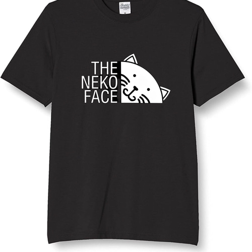 半袖/長袖】【全サイズ無料】THE NEKO FACE 猫 おもしろTシャツ
