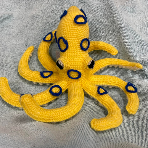 かぎ針編み海洋生物ヒョウモンダコかわいい編みぐるみ あみぐるみ