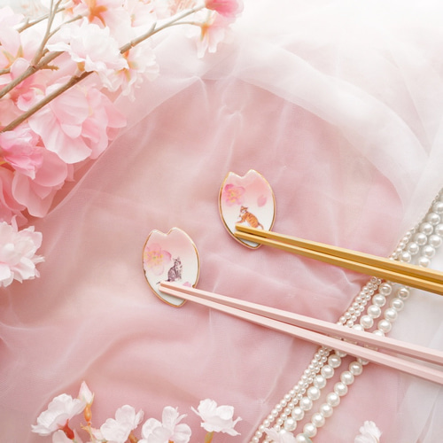 桜の花びらの箸置き 〜桜ひらり〜 5客セット 箸・箸置き ❤︎Blanche 