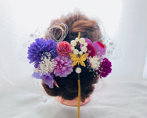 揺れるパール簪 【成人式髪飾り】【卒業式髪飾り】【結婚式髪飾り