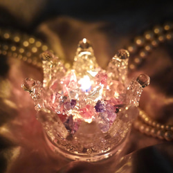 ティアラ型キャンドルホルダー付 こぼれおちる宝石のよう ジュエリーキャンドルジェルキャンドル 2枚目の画像