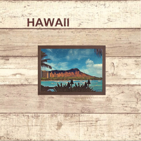 【送料無料】南国の風景☆HAWAII No.545   フレーム付 　A4サイズ 3枚目の画像