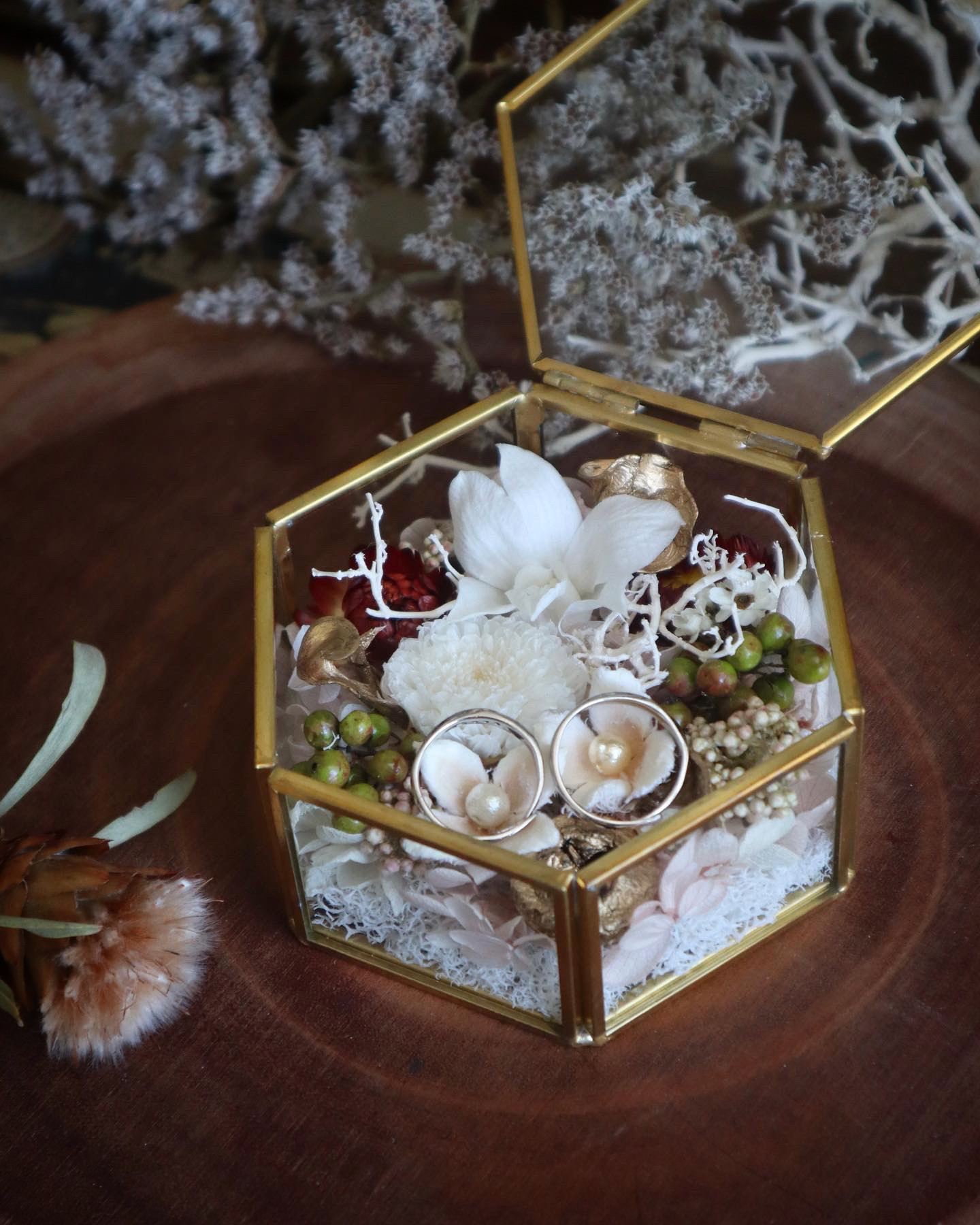 玻璃の華箱〜和華Waka～ リングピロー