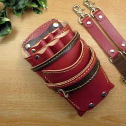 ネイビー＆焦げ茶　６丁差し　革ベルト付　本革シザーケース　SCL-154/CNA CSUP LEATHERの販売中作品一覧 | ハンドメイド通販・販売のCreema