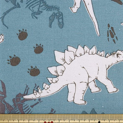 【生地】オックスプリント 恐竜 ・ダークグレー・綿100％・110ｃｍ巾×50ｃｍ単位 2枚目の画像