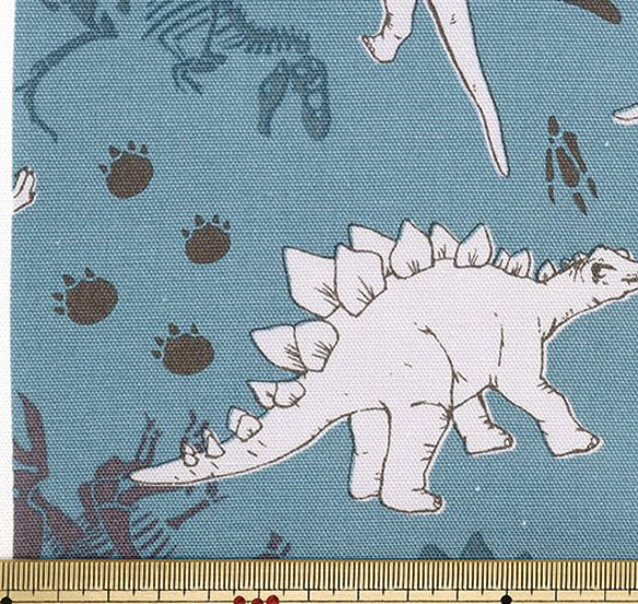 【生地】オックスプリント 恐竜 ・ダークグレー・綿100％・110ｃｍ巾×50ｃｍ単位 2枚目の画像