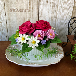 粘土の花〓7種盛り＊薔薇とカーネーション・ミックスフラワー♡麻布