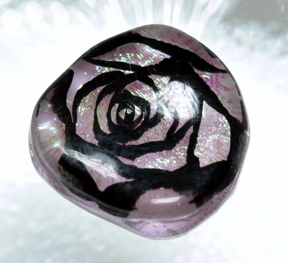 送料無料**ピンク蒼輝バラのラスの指輪　ハンドメイド　リング　（10550-453） ガラス工芸家の創作した一点物 5枚目の画像