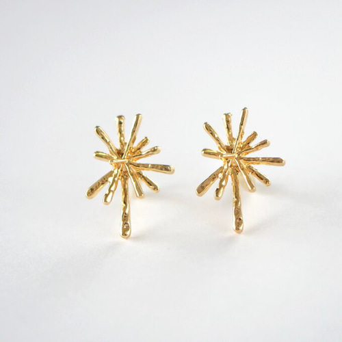 メタルパーツ ピアス イヤリング p193 花芯 花火 トゲトゲ ピアス