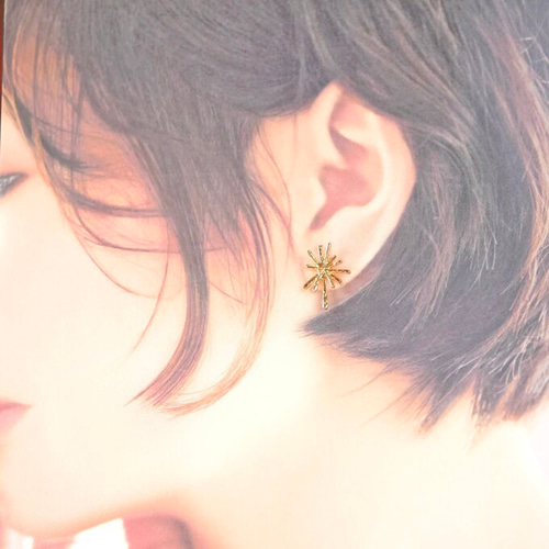 メタルパーツ ピアス イヤリング p193 花芯 花火 トゲトゲ ピアス