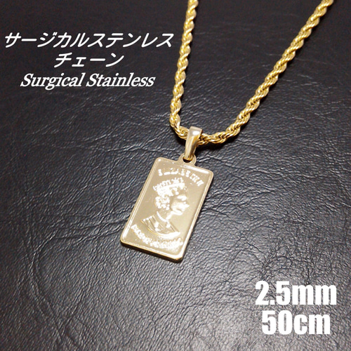 サージカルステンレス】ゴールド インゴット コイン ネックレス サージカルステンレス】ゴールド インゴット コイン ネックレス
