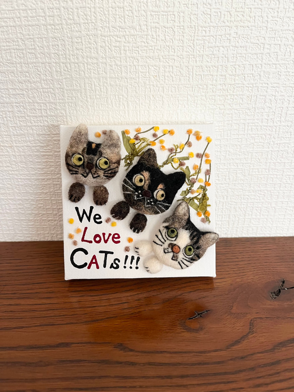 【浅見さまオーダー作品】キャンバスシリーズ〜We Love CATs !!! 1枚目の画像