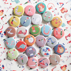 カラフル スマイル 缶バッジ 缶バッチ【5.5cm】smile ピンバッチ meets