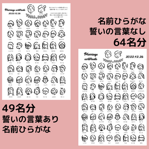 ゲストもびっくり！似顔絵 結婚証明書&説明カード その他
