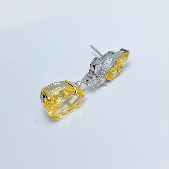 5カラット ドロップ イエロー 高炭素ダイヤモンド キラキラ ゴージャス ラグジュアリー ピアス 黄色 7枚目の画像
