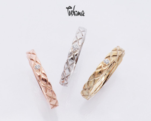 K18PG キルティング 地金リング K18 キルト リング レディース 地金 指輪 18k 18金 ゴールド