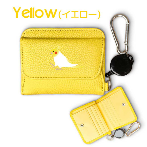 オルゴンボックスミニ オカメインコ カラビナ付きミニ財布 二つ折り ボックス型 フル