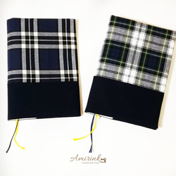 小型聖書&讃美歌&こどもさんびかカバーセット　タータンチェック×紺 新共同訳小型聖書カバー＆讃美歌カバーセット 男の子に人気☆青