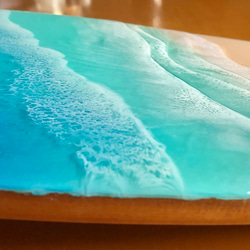海のある暮らし　組み立て式ミニテーブル　サーフボード型　花台　海レジン　レジンアート　海　インテリア　プランター　 10枚目の画像