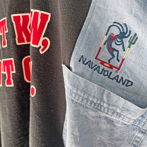 sweatshirt combi square shoulder／デニムリメイク sweatshirt combi square shoulder／デニムリメイク