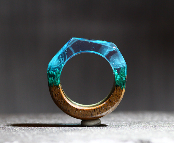 Creema限定【特別価格】Nature Ring ウッドレジンリング 1枚目の画像