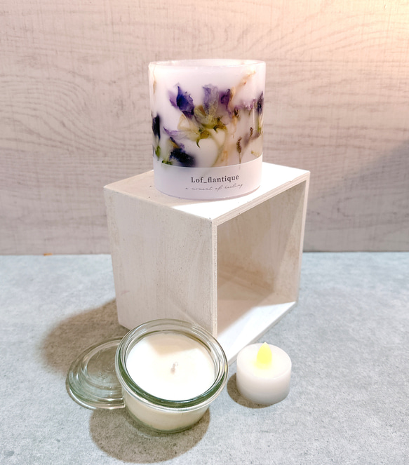 Botanical flower candle(スイートピー) LEDティーライトキャンドル付き 送料無料 3枚目の画像
