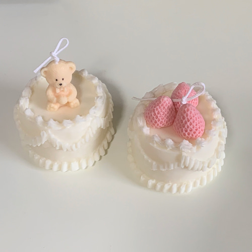 くまケーキキャンドル ハンドメイドキャンドル 韓国キャンドル