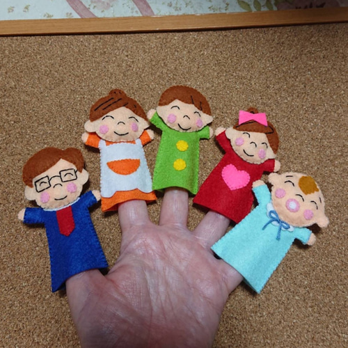 おはなしゆびさん【親子】指人形セット《赤ちゃん水色》フエルト