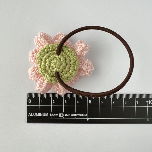 春の桜ヘアゴム　レース編み 3枚目の画像