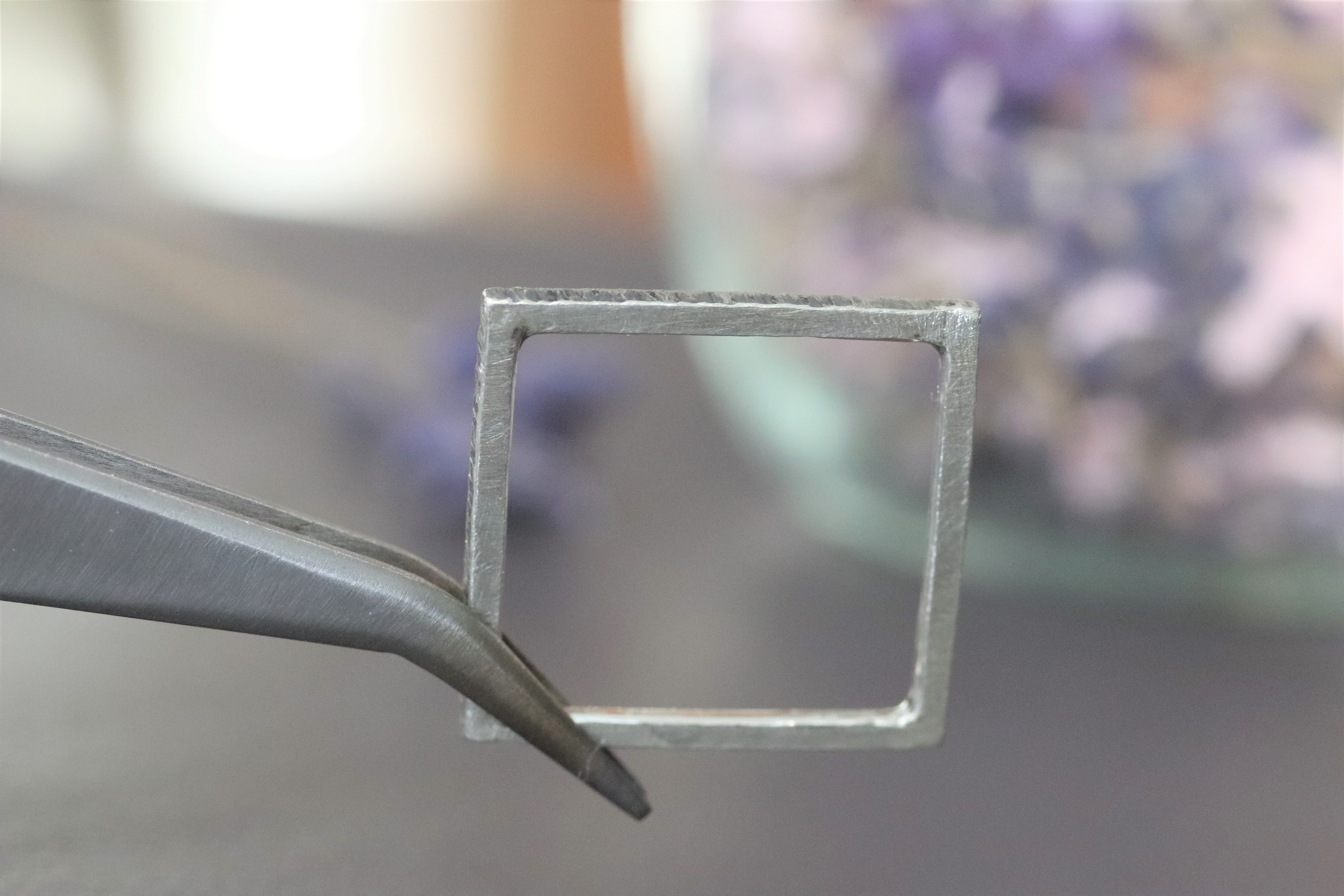 シンプルスクエアリング　シルバー950　無料サイズ調整　ユニセックス