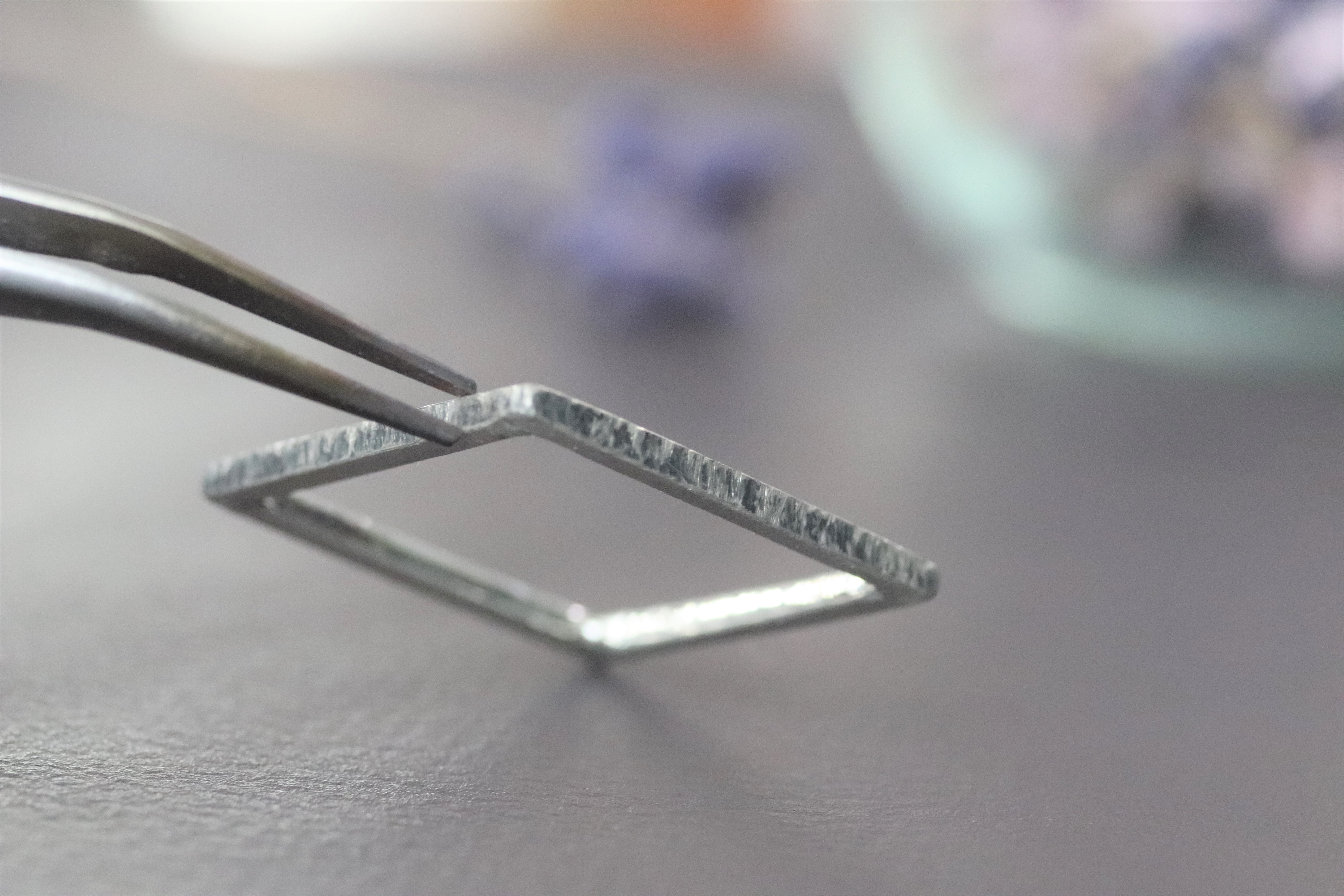 シンプルスクエアリング　シルバー950　無料サイズ調整　ユニセックス