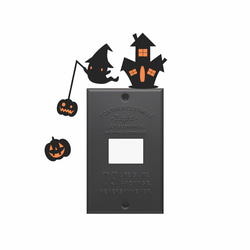 ハロウィンおばけとかぼちゃのウォールステッカー（オレンジ） 2枚目の画像