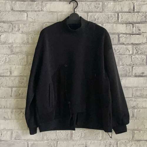 アシンメトリー切り替えプルオーバー 長袖 レディース トップス