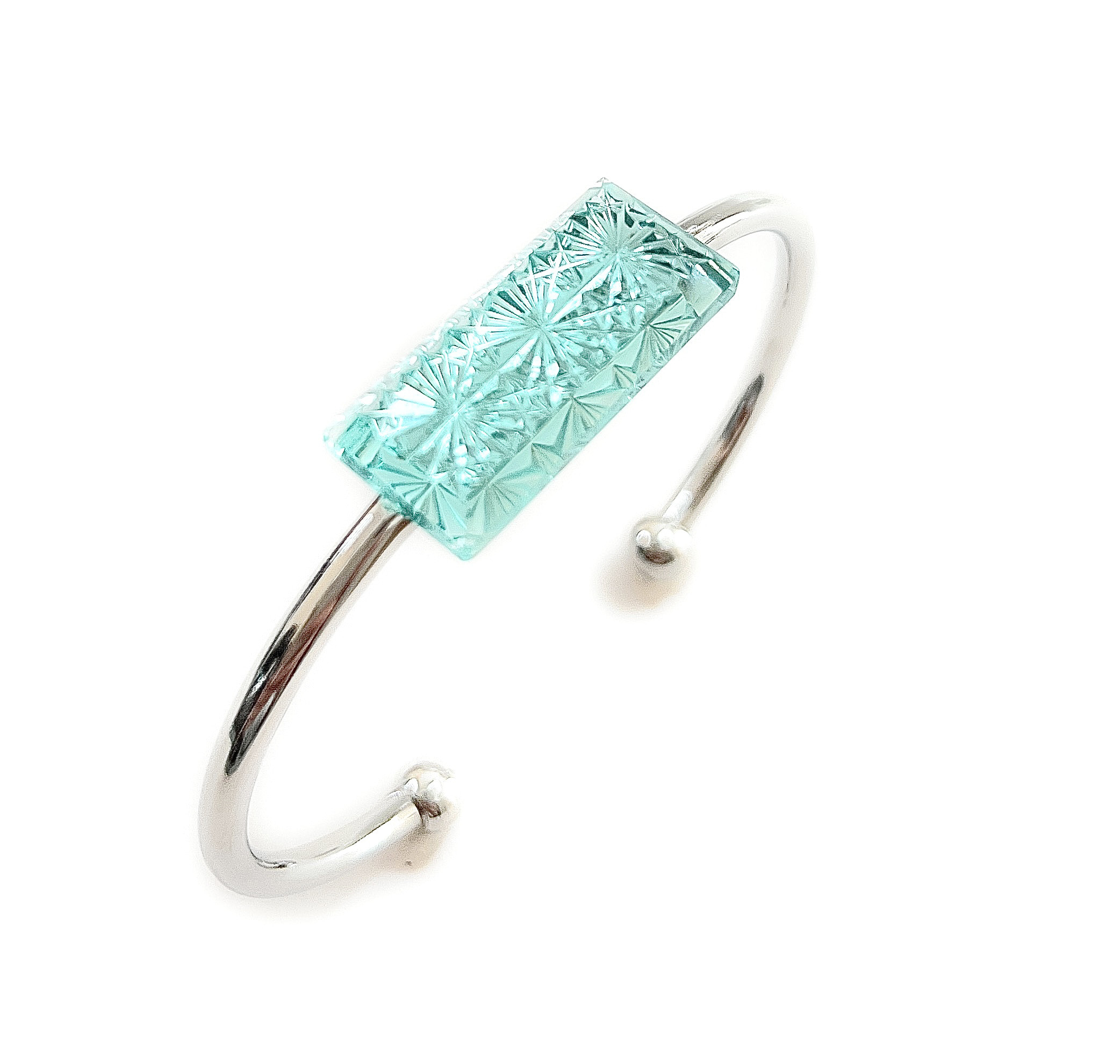 東京切子バングルll　星姫　ピーコックグリーン