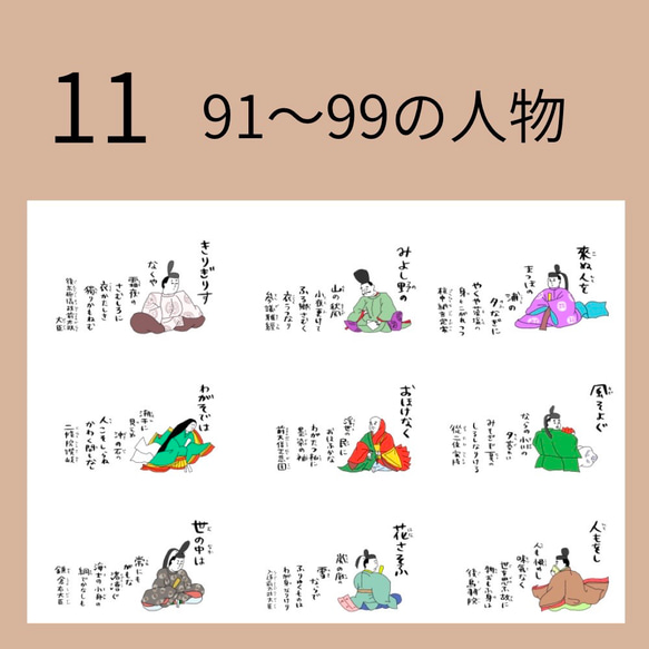 【100人達成！！！】百人一首一言メモ100枚 15枚目の画像