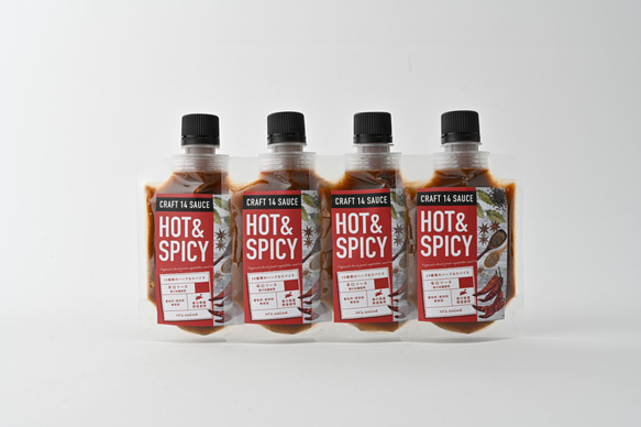 ４本セット【CRAFT 14 SAUCE　HOT＆SPICY】クラフト14ソース　ホット＆スパイシー 1枚目の画像