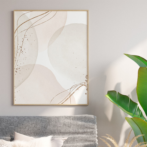 北欧/アート/インテリア/絵画/抽象画/ベージュ　【nothing 】 北欧ポスター【 beige abstract 】4種類 ベージュ 抽象画 北欧