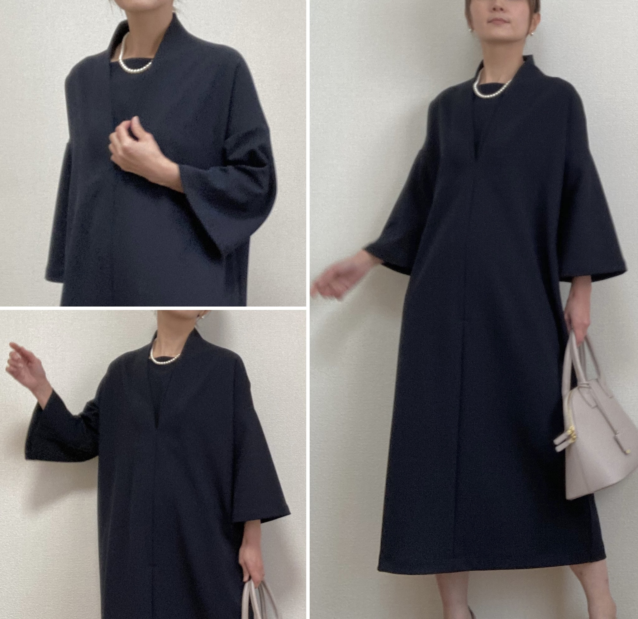 八分袖ベルスリーブ【卒入学式★卒入園式】リラックス伸縮素材セレモニーワンピース フォーマル【受注製作】ウエストリボン付